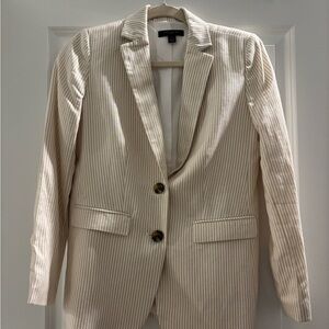 Ann Taylor Beige Pinstripe Blazer